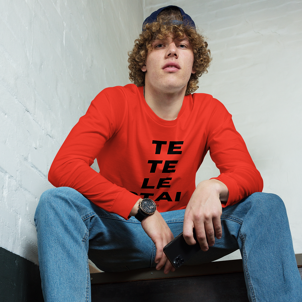 Thumbnail: Tetelestai in Black Unisex Long Sleeve Tee