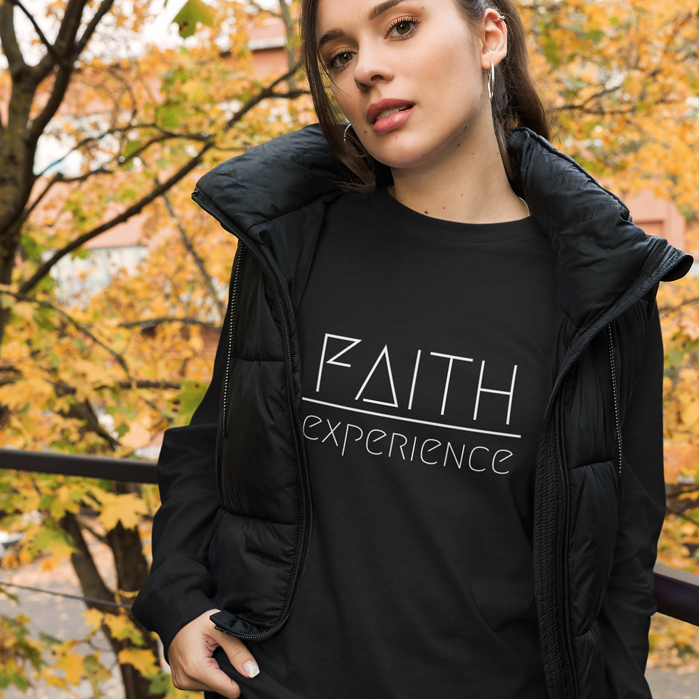 Thumbnail: Faith Over Experience Unisex Long Sleeve Tee