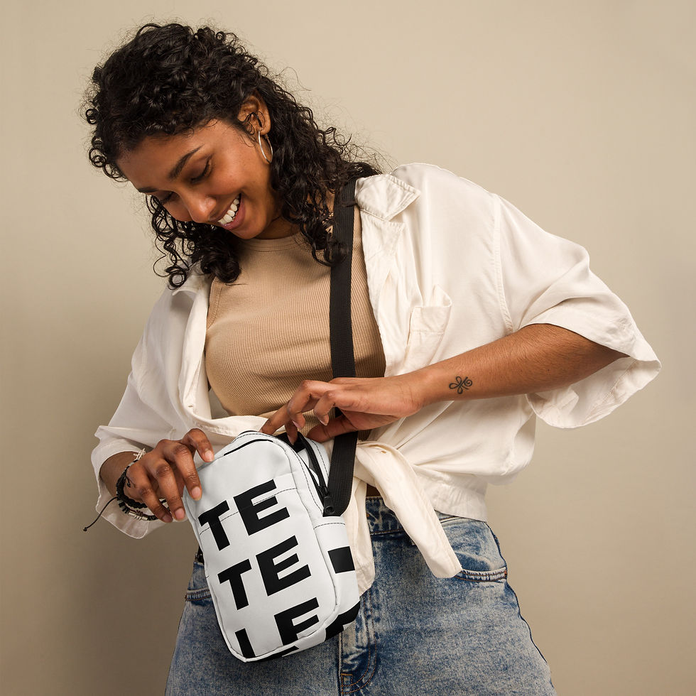 Thumbnail: Tetelestai in Black Utility Crossbody Bag