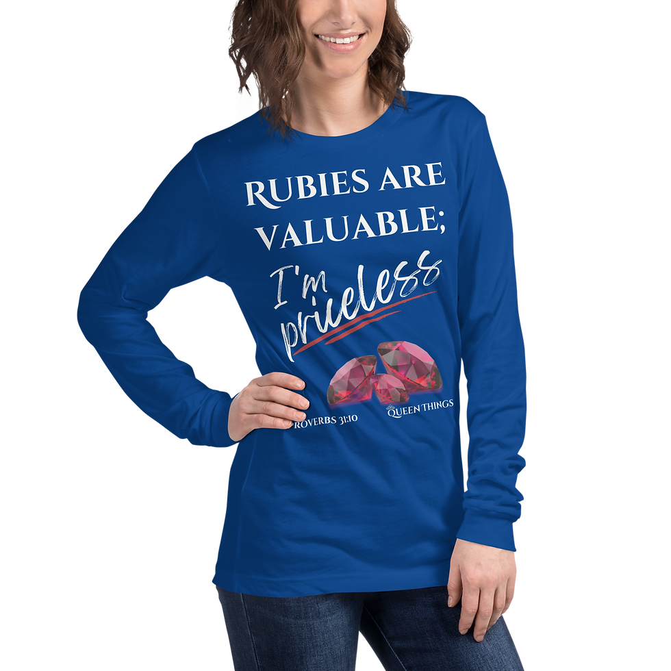 Thumbnail: "Priceless" in White Unisex Long Sleeve Tee