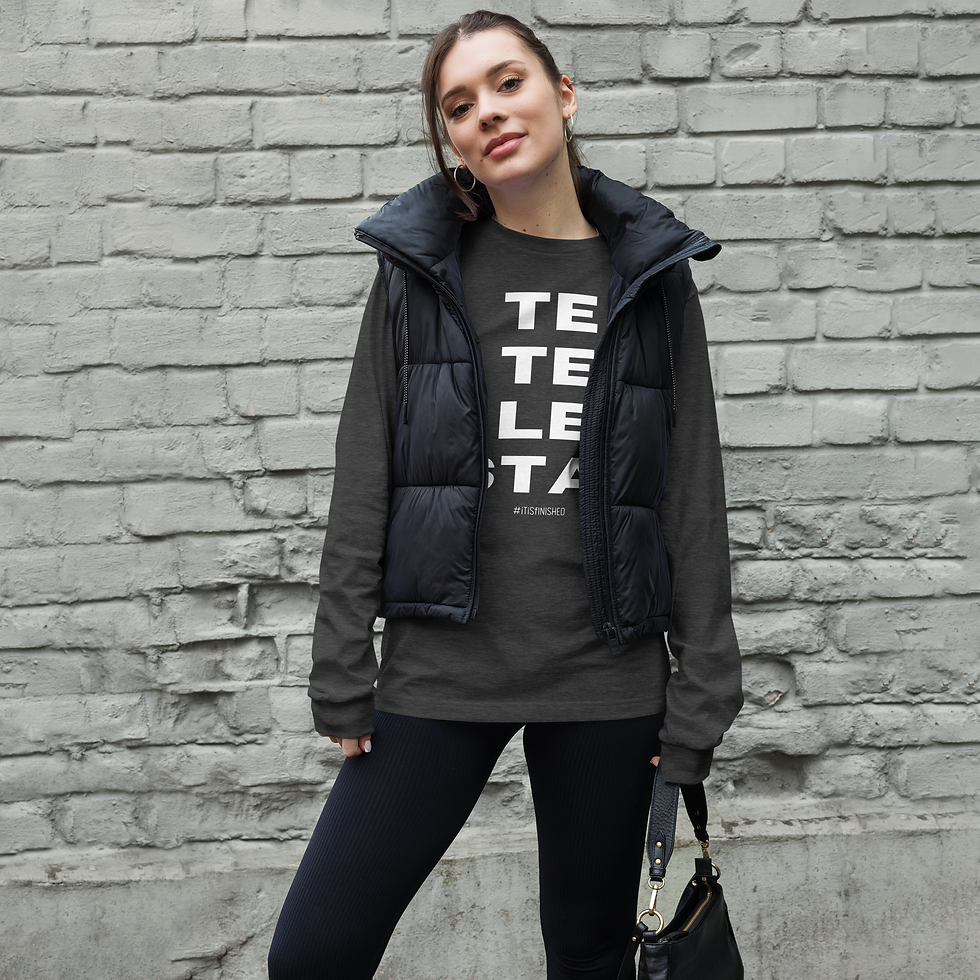 Thumbnail: Tetelestai in White Unisex Long Sleeve Tee