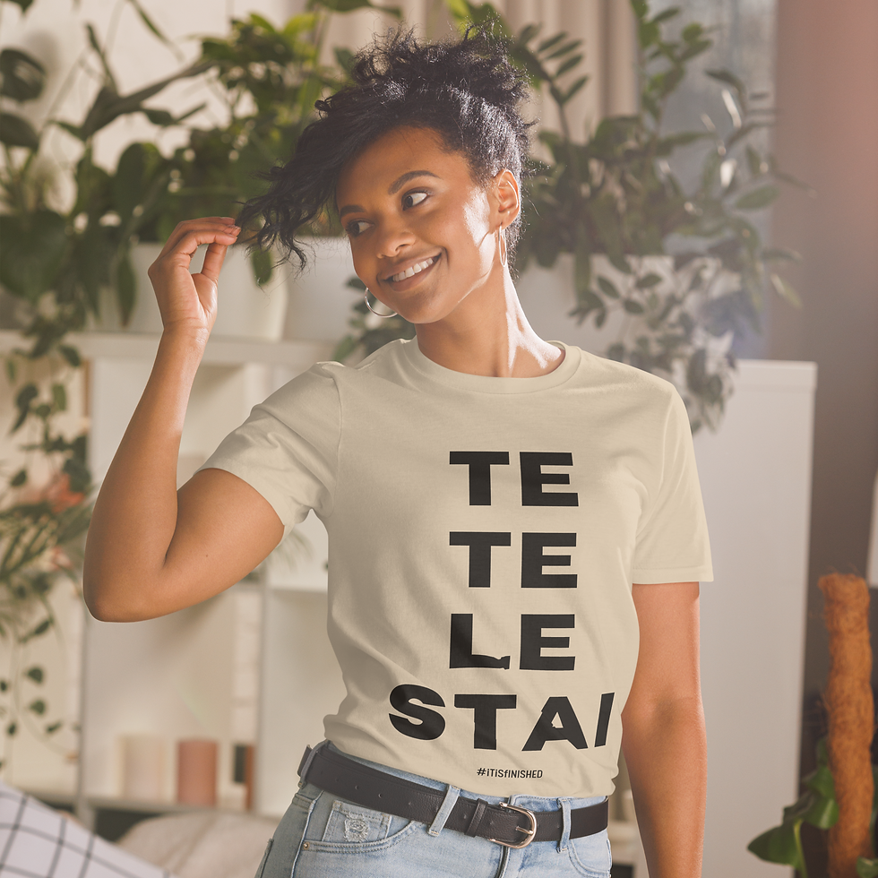 Thumbnail: Tetelestai in Black Short-Sleeve Unisex T-Shirt