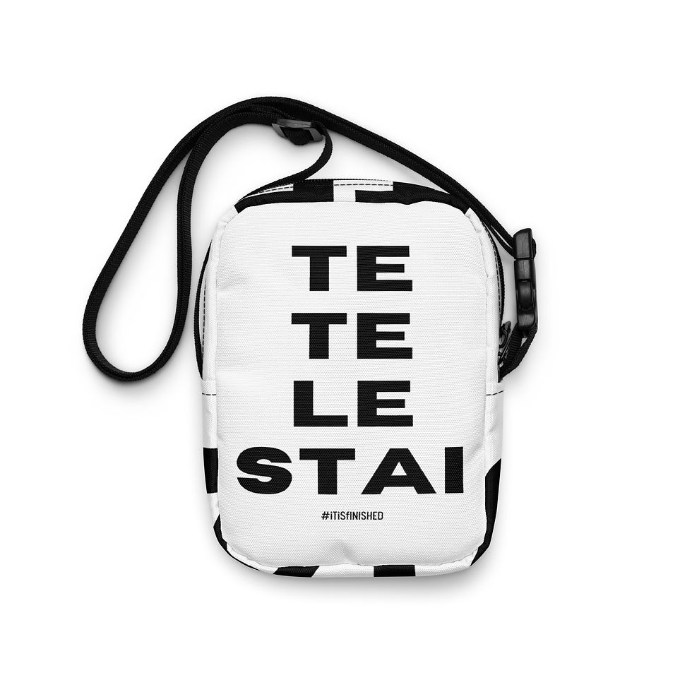 Thumbnail: Tetelestai in Black Utility Crossbody Bag