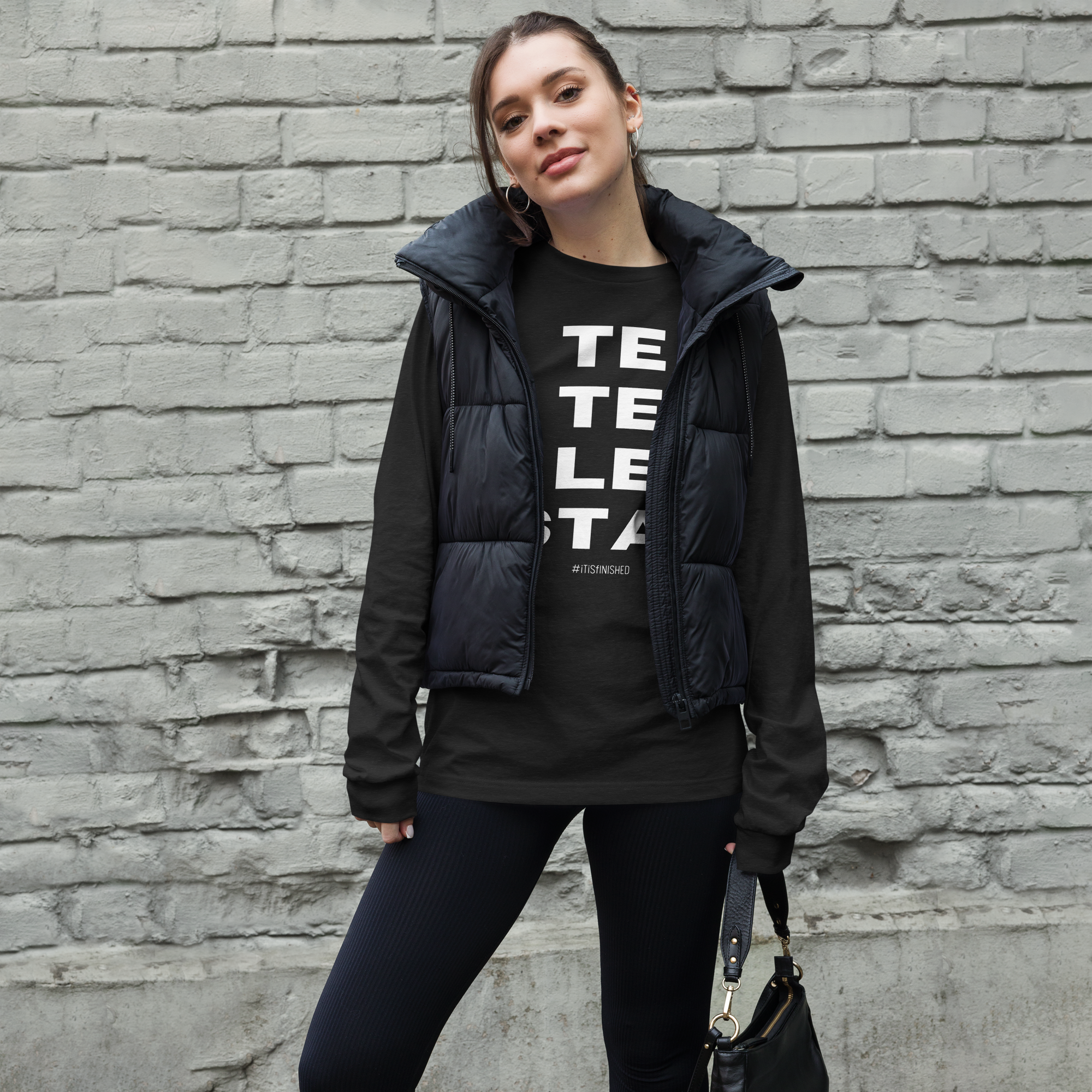 Tetelestai in White Unisex Long Sleeve Tee