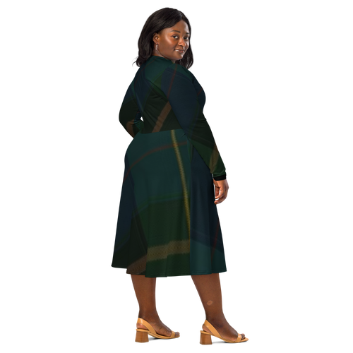 Green Plaid Long Sleeve Midi Dress | Pursuing Surrender Green Plaid Long Sleeve Midi Dress | Pursuing Surrender