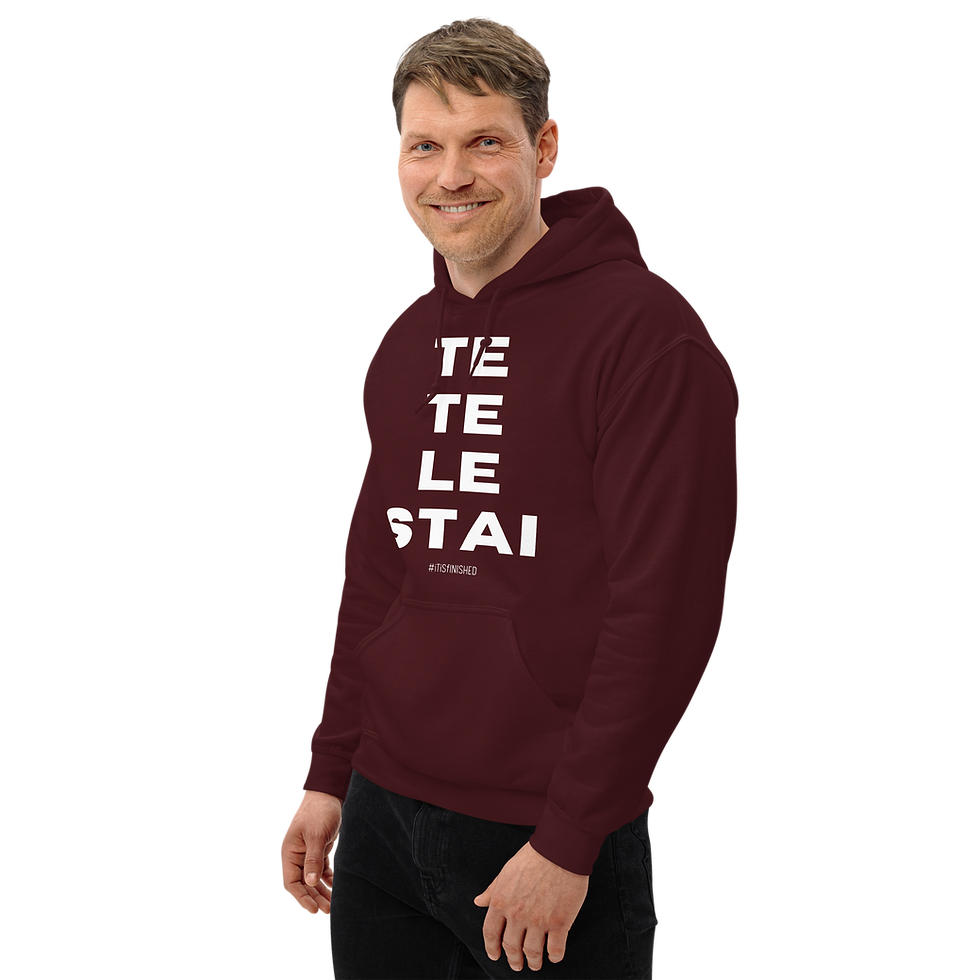 Thumbnail: Tetelestai in White Unisex Hoodie