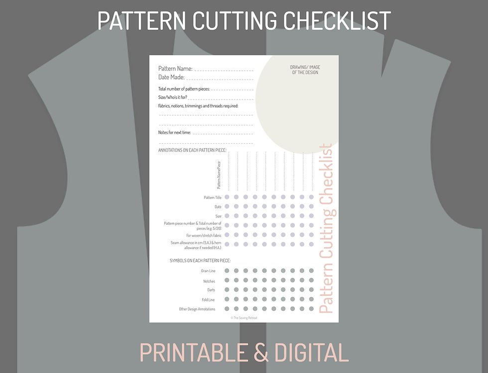 Thumbnail: Printable Pattern Cutting Checklist and Sewing Pattern Organiser