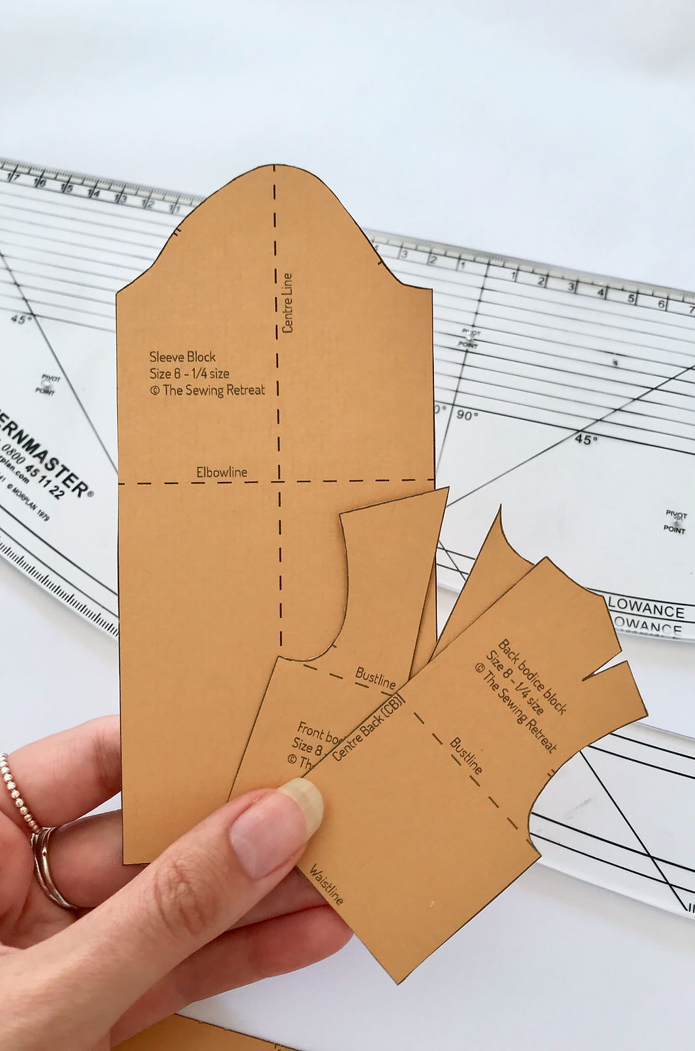 Thumbnail: Printable Quarter-Scale Bodice and Sleeve Pattern Blocks