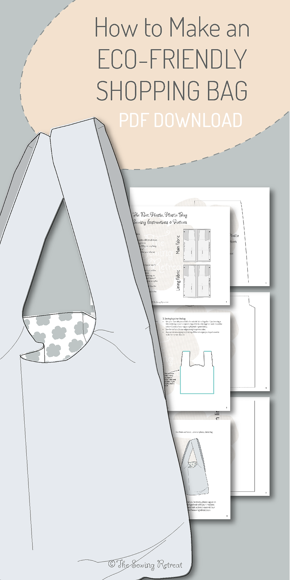 Thumbnail: Beginner Sewing Pattern Bundle  - Includes Apron, Cushion Cover and Bag Pattern