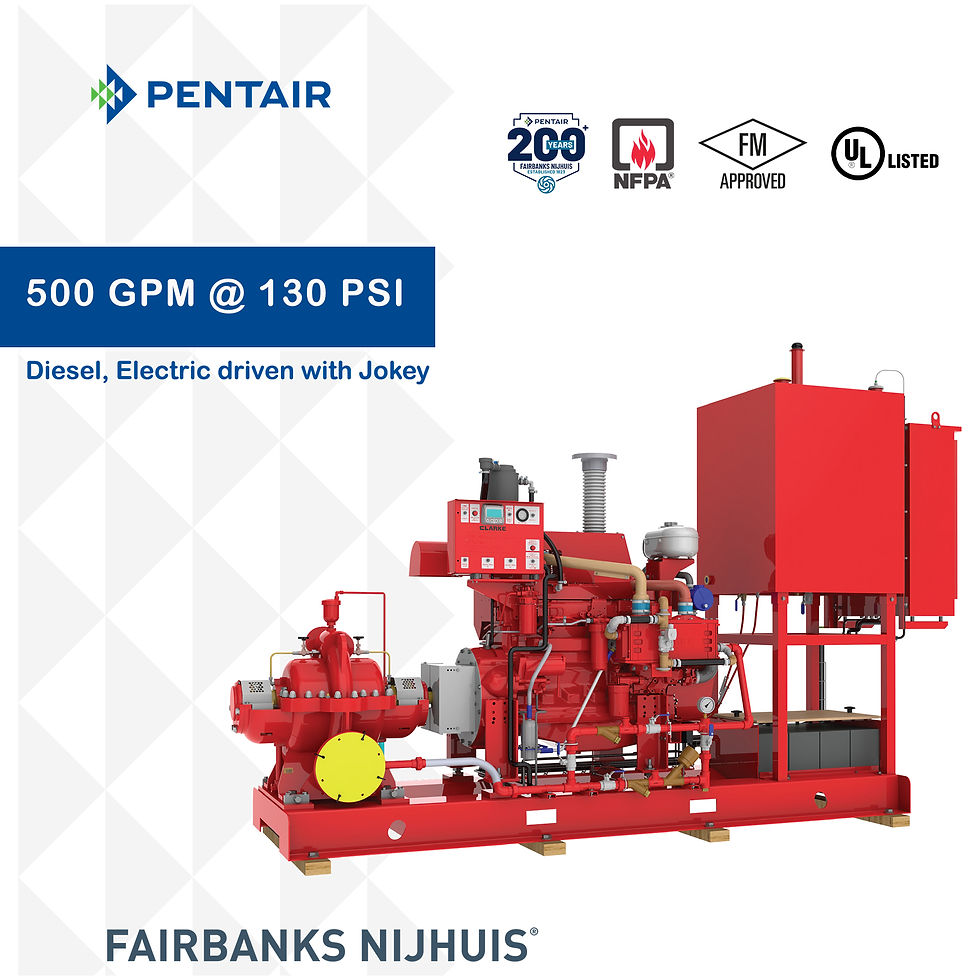 Pentair Fire Fairbanks ,500 GPM @130 PSI - توريد وتركيب طلمبات الحريق