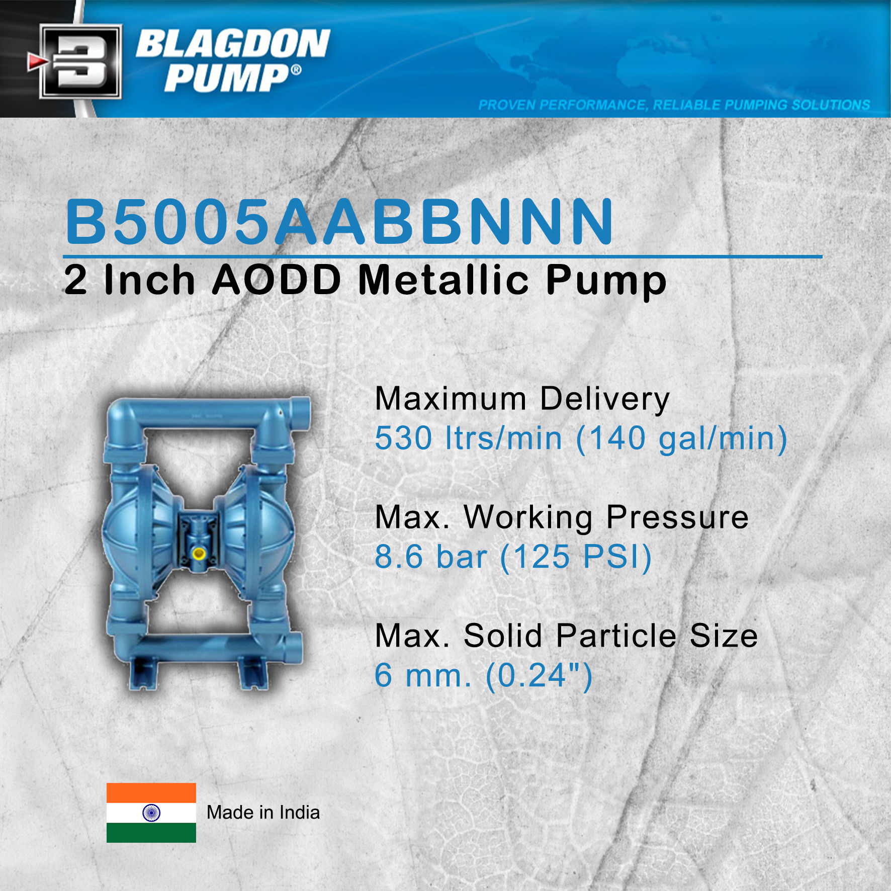 B5005AABBNNN - 2" Blagdon AODD Metalic Pumps