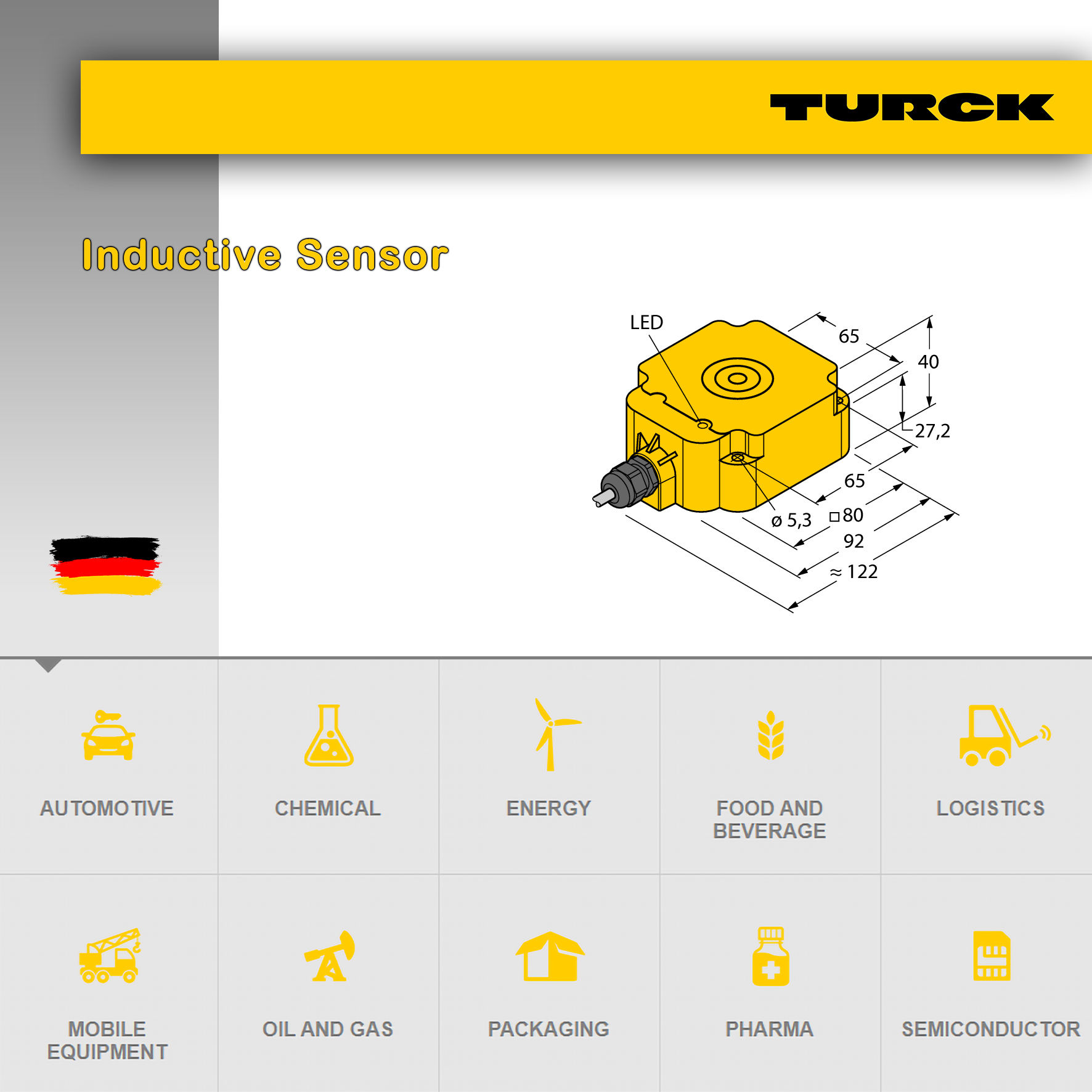 NI60-Q80-Y1X | Turck Inductive Sensor - Price in Egypt