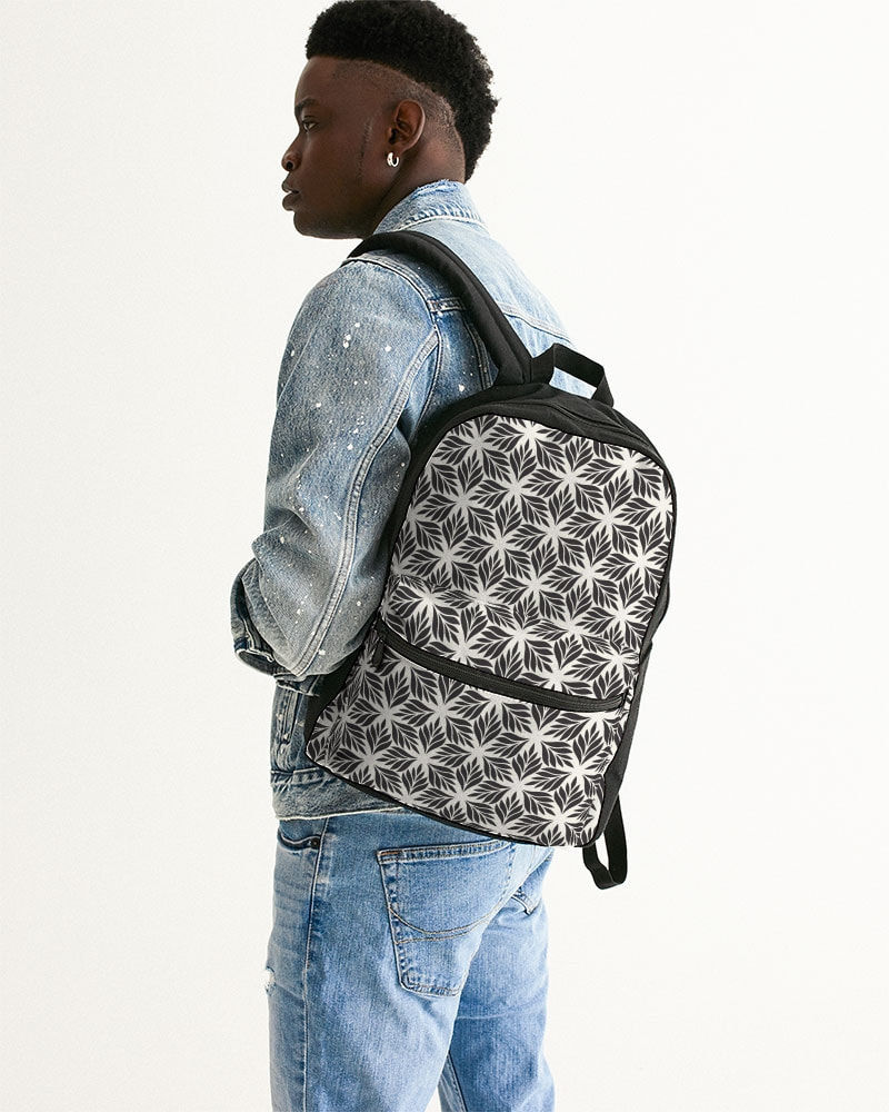 Thumbnail: Black Leaf Geo Small Canvas Backpack