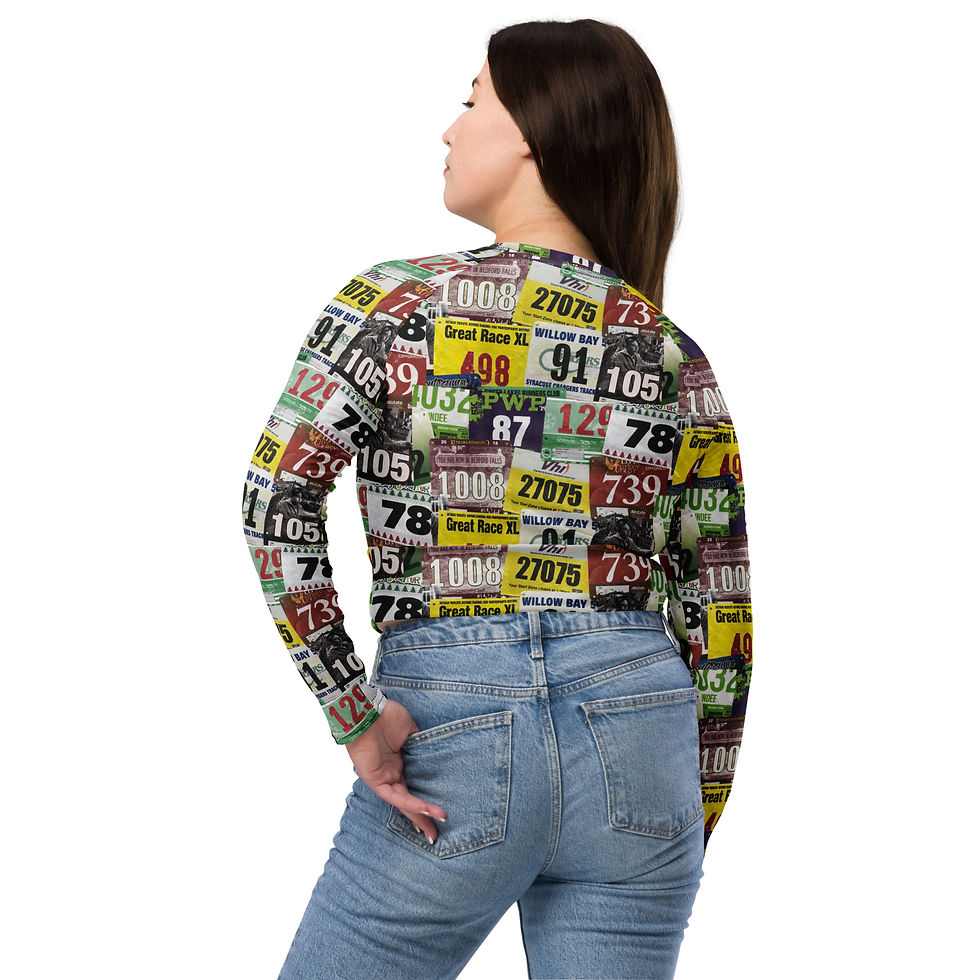 Thumbnail: Long Sleeve Crop Top | Race Bib Display 5