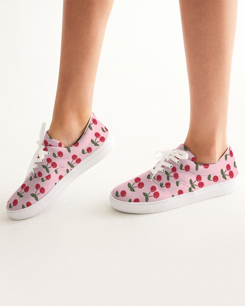 Cherries Jubilee Women's Lace Up Canvas Shoes 2