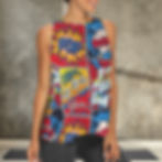 Comic Art (2) Backless Split Knotted Yoga Tank 2