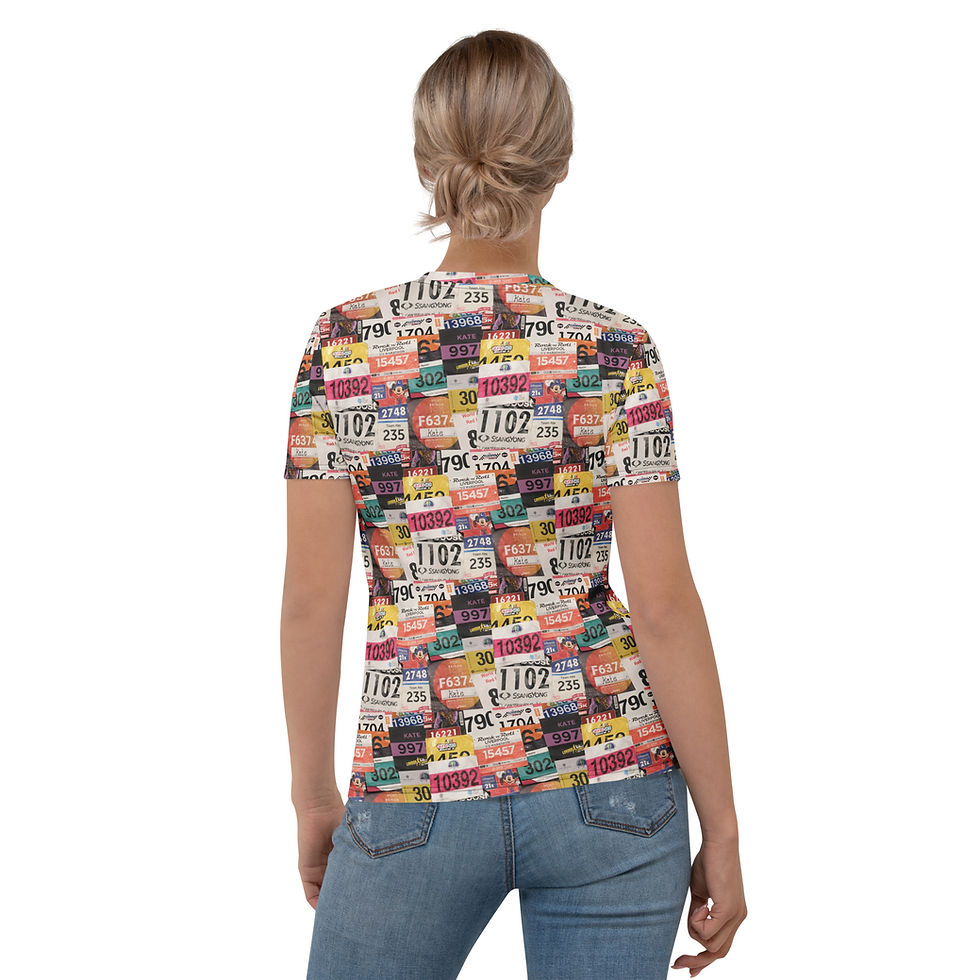 Women's Classic Crew Neck T-Shirt | Race Bib Display 2
