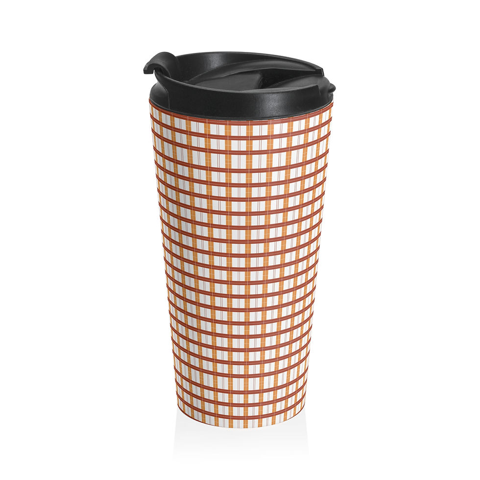 Thumbnail: Autumn Plaid (2) Stainless Steel Travel Mug 3