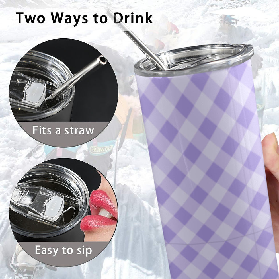 Thumbnail: Purple Windowpane Tall Skinny Tumbler | 20 oz 3