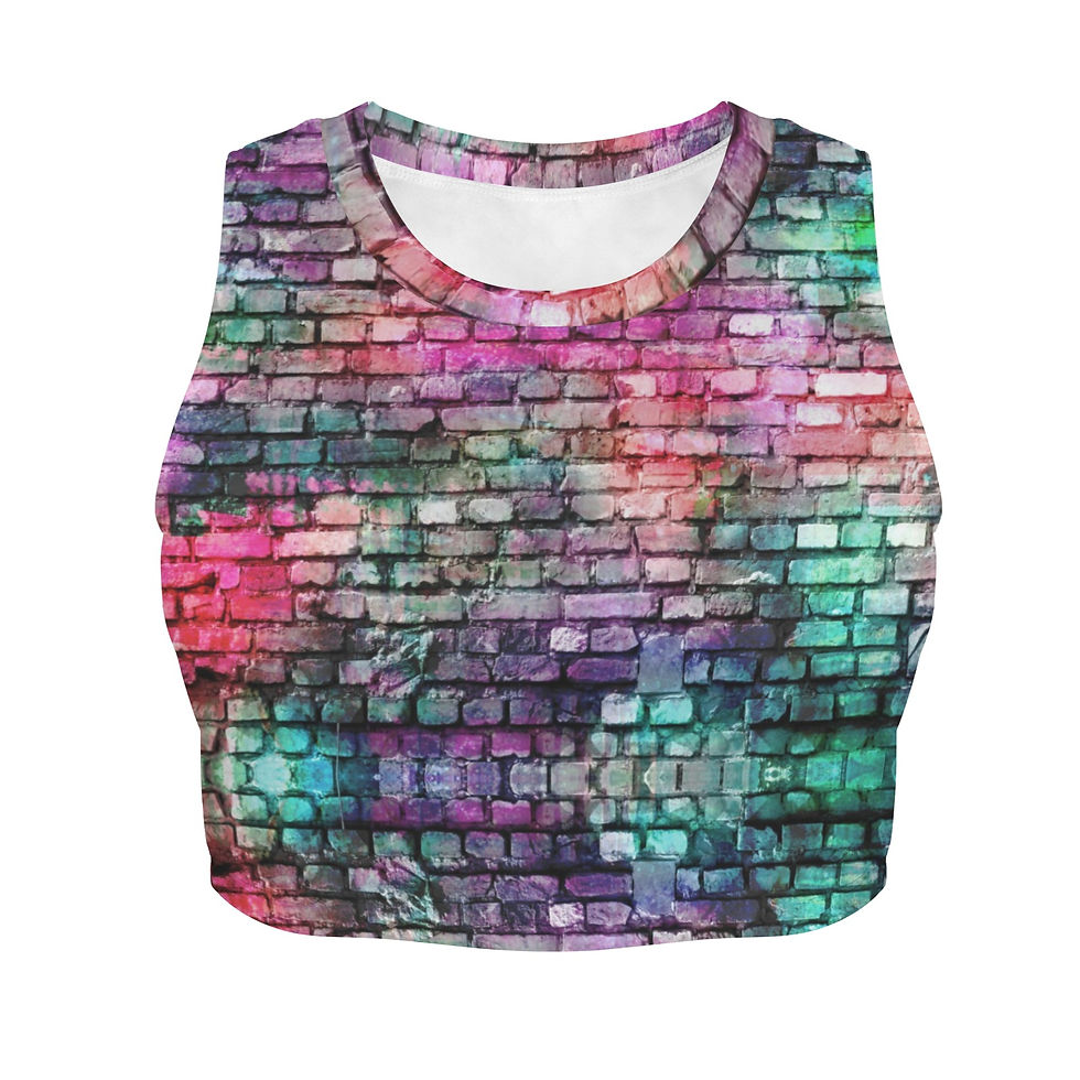 Thumbnail: Colorful Brickwall Yoga Crop Tank Top 4