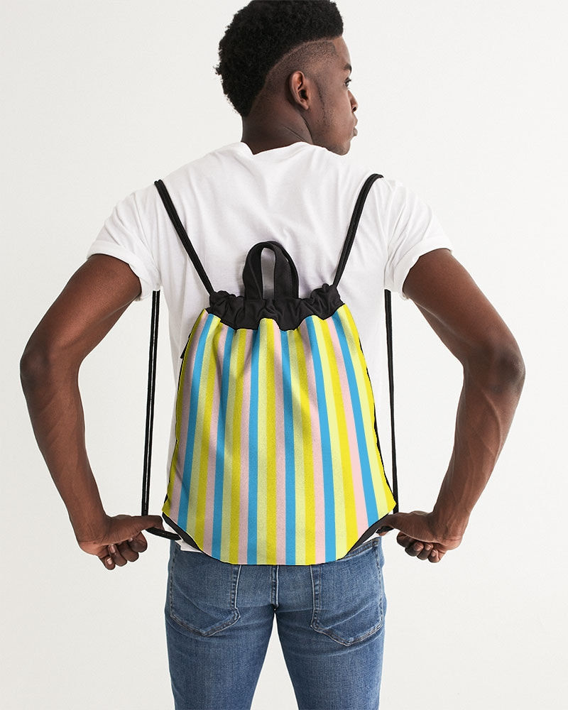Thumbnail: Colorful Stripes Canvas Drawstring Bag