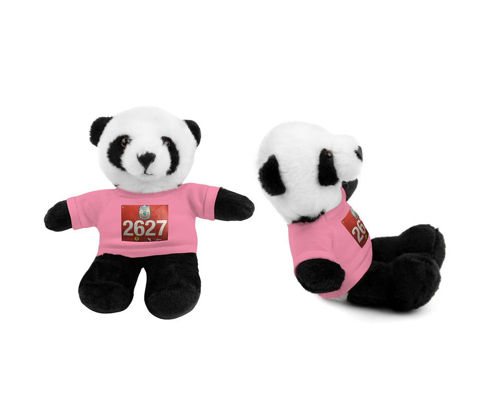 Thumbnail: Plush Panda with Race Bib Tee Pink