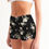 Thumbnail: Black Floral Women's Mid Rise Yoga Shorts