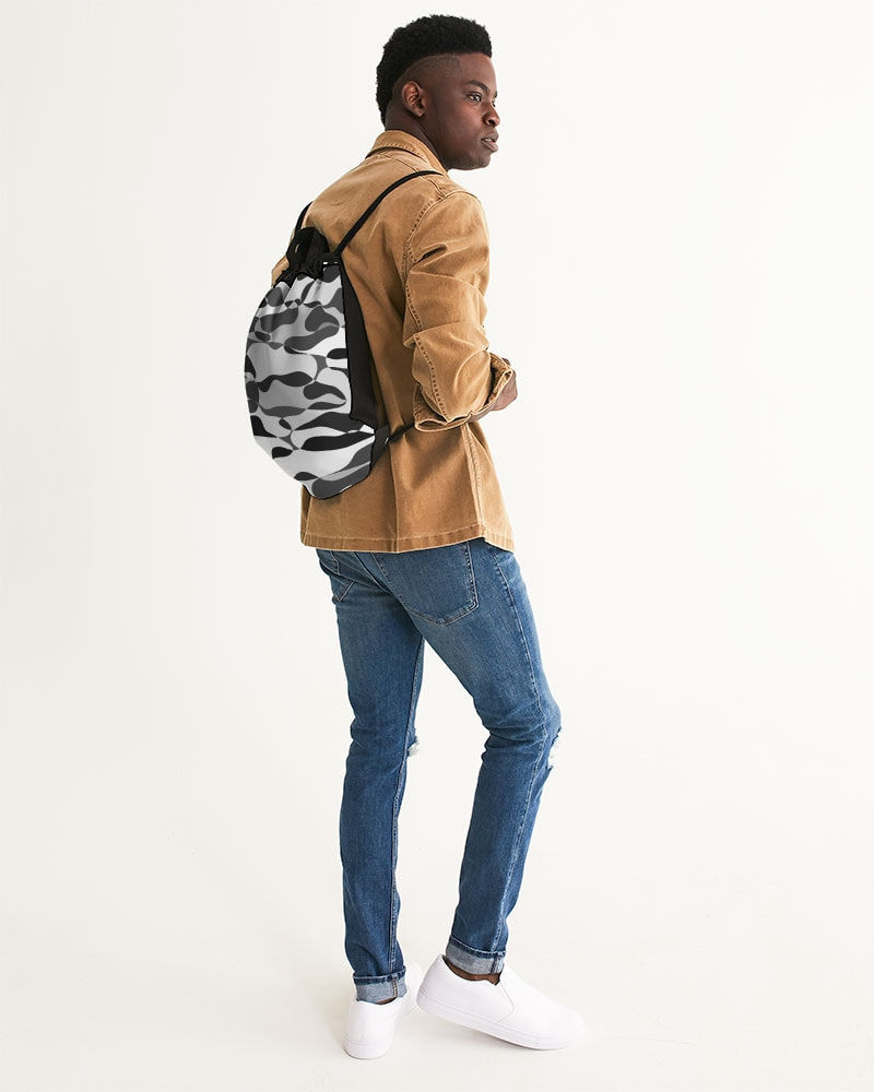 Thumbnail: Black Camo Canvas Drawstring Bag