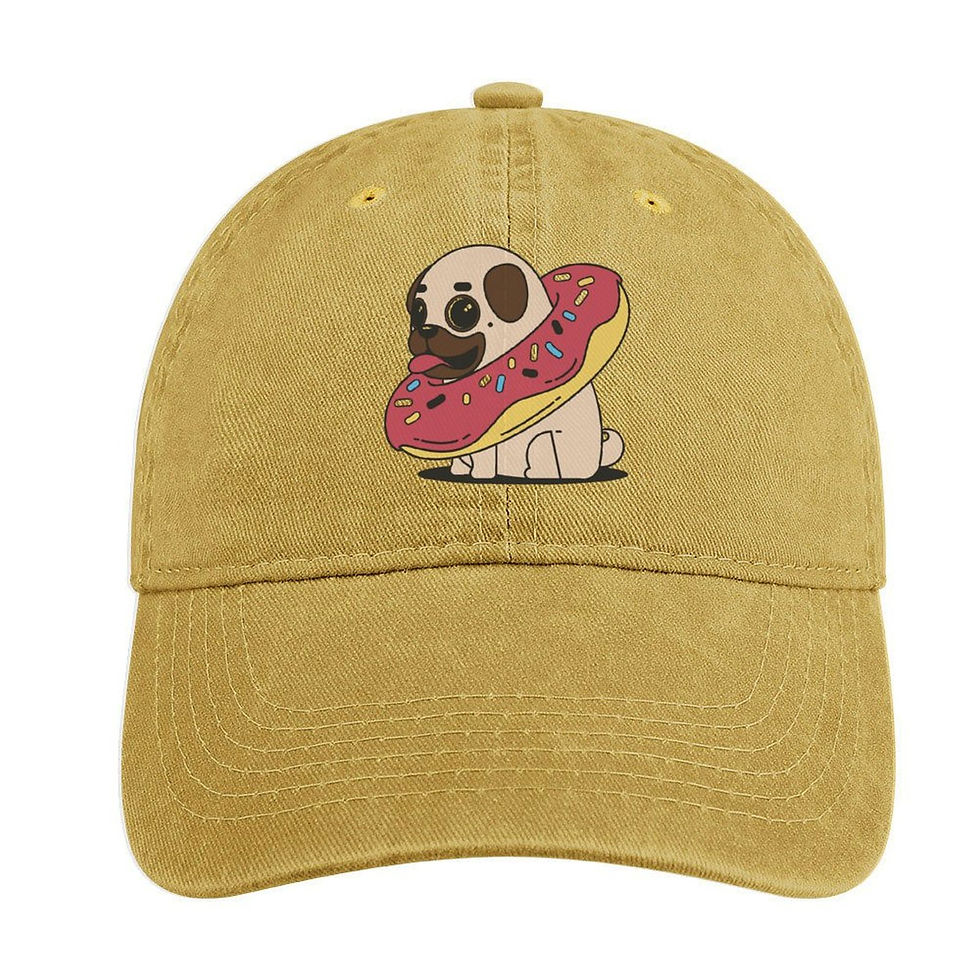 Thumbnail: Dog Donut Bendable Denim Trucker Hat Sand