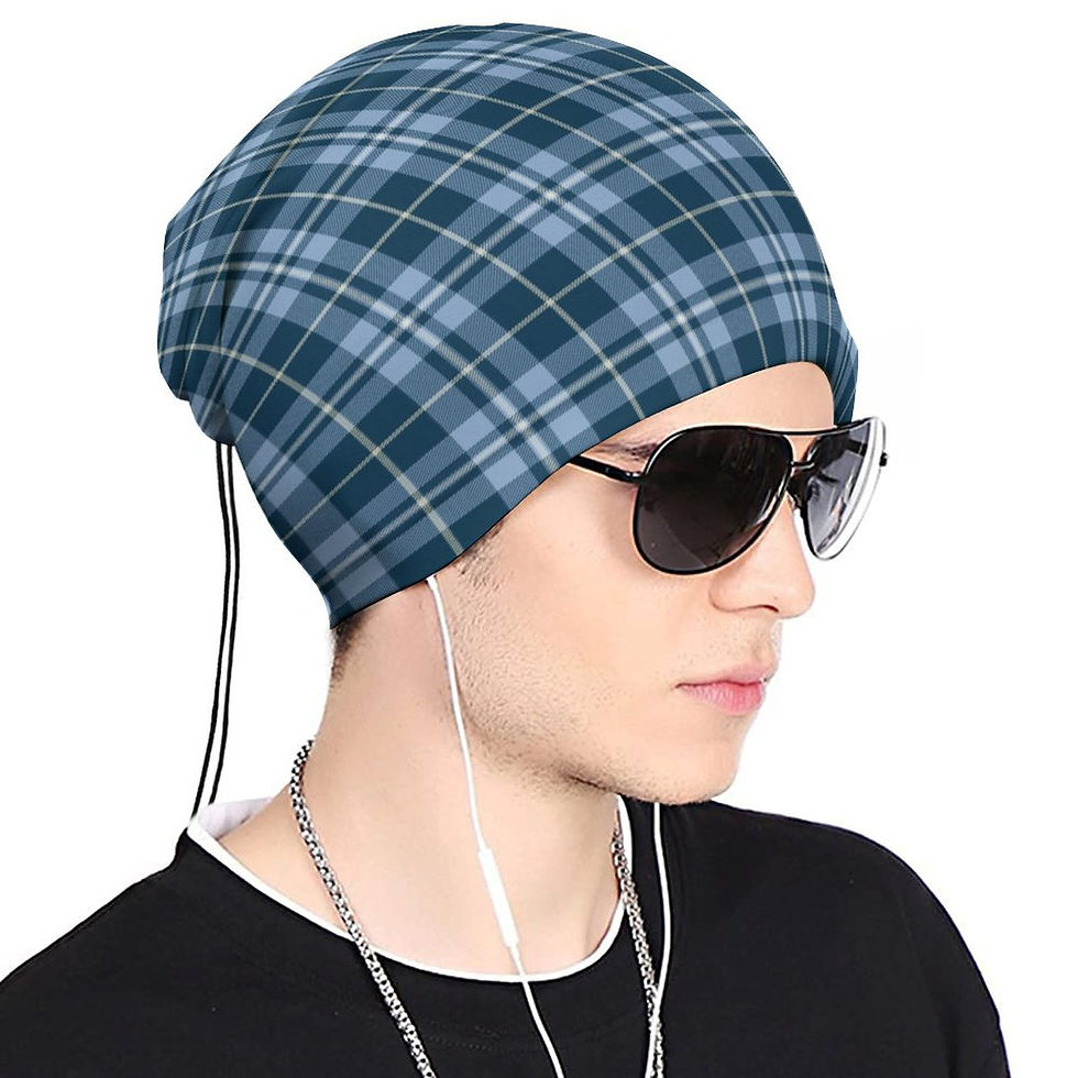 Thumbnail: Blue Plaid Multifunctional Bandana 4