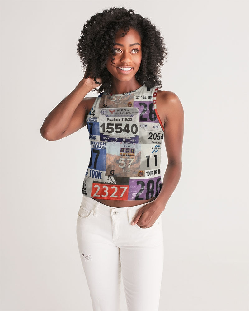 Thumbnail: Women's Cropped Tank | Race Bib Display 3