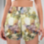 Abstract Painting Elastic Waist Double Layered Active Shorts 1