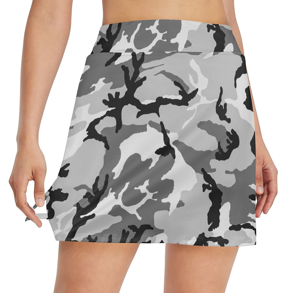 Thumbnail: Black Camo Women's Golf Skirt with Pockets
