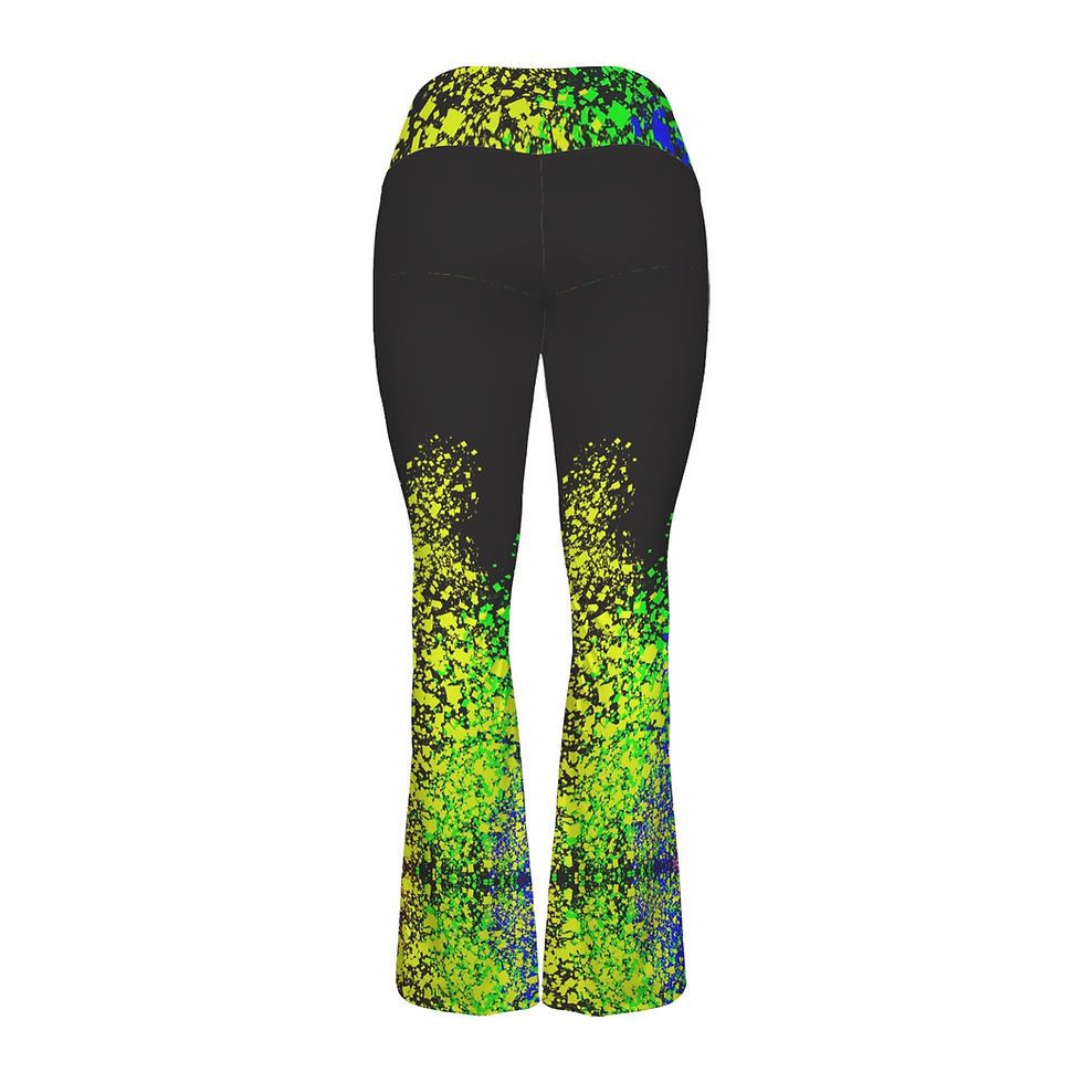 Thumbnail: Spray Paint Women's V-Crossover High Waisted Flare Leggings 5