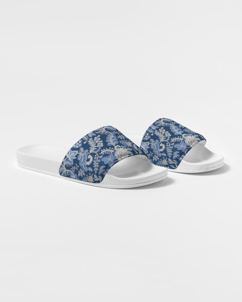 Thumbnail: Navy Turkish Floral Women's Slide Sandal 3