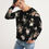 Thumbnail: Black Floral Long Sleeve Tee