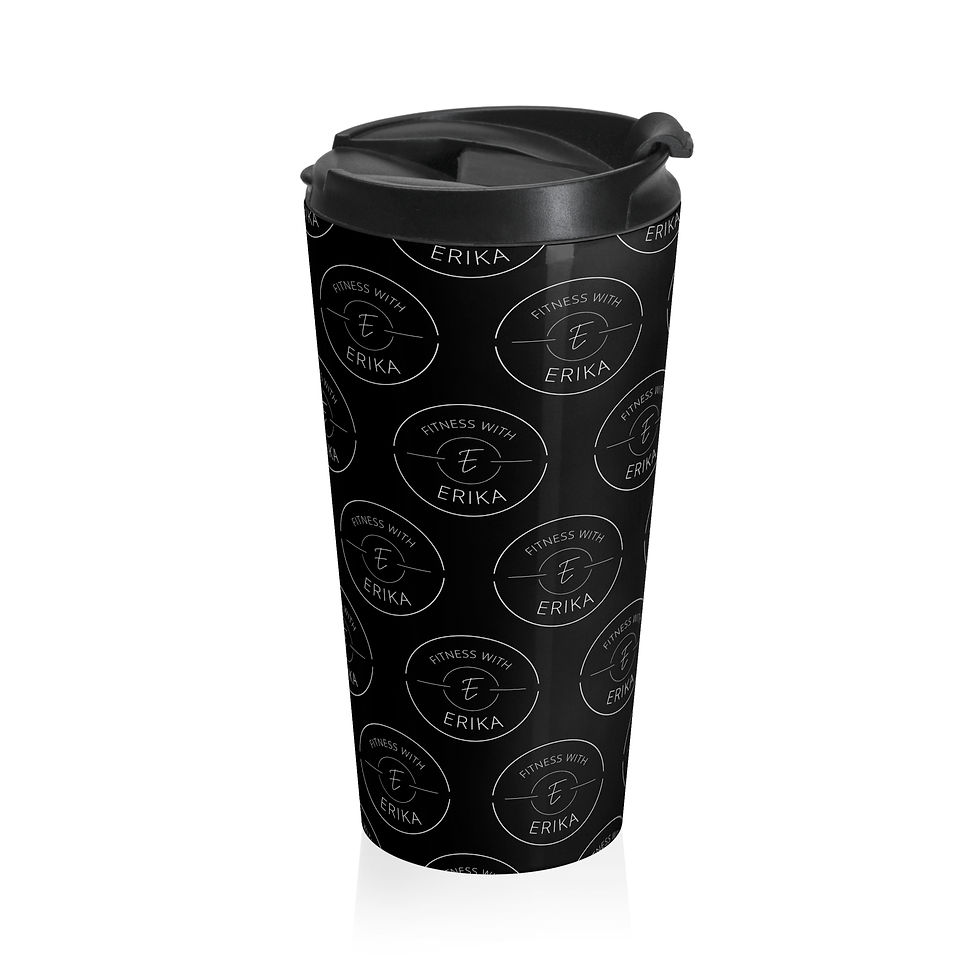 Thumbnail: Fitness With Erika Stainless Steel Travel Mug | Black 4