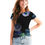 Thumbnail: Acrylic Flower On Black Women's Tee 1