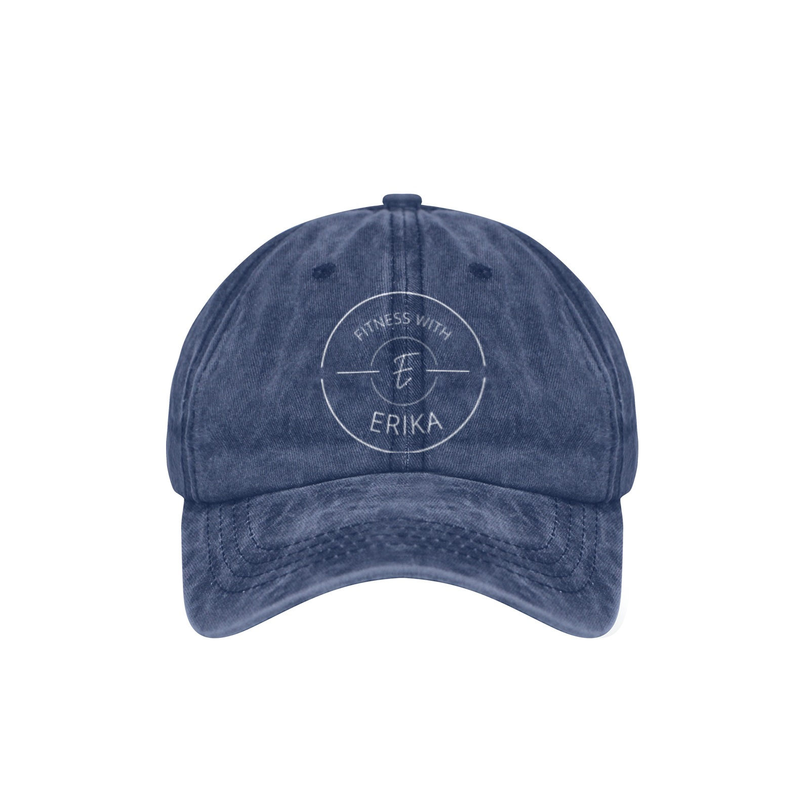 Fitness With Erika Denim Baseball Cap Navy Front