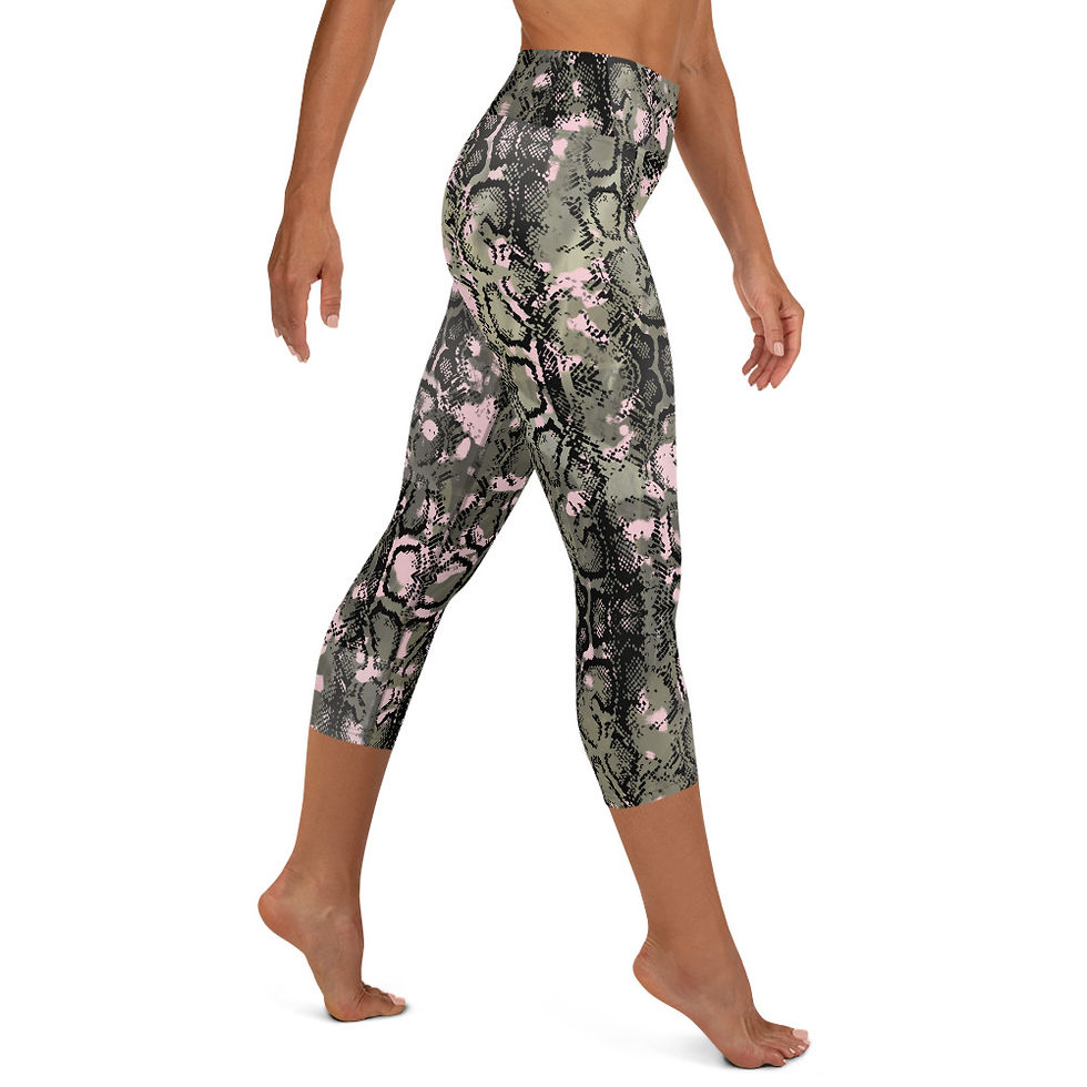 Thumbnail: Snakeskin (2) Yoga Capri Leggings 3