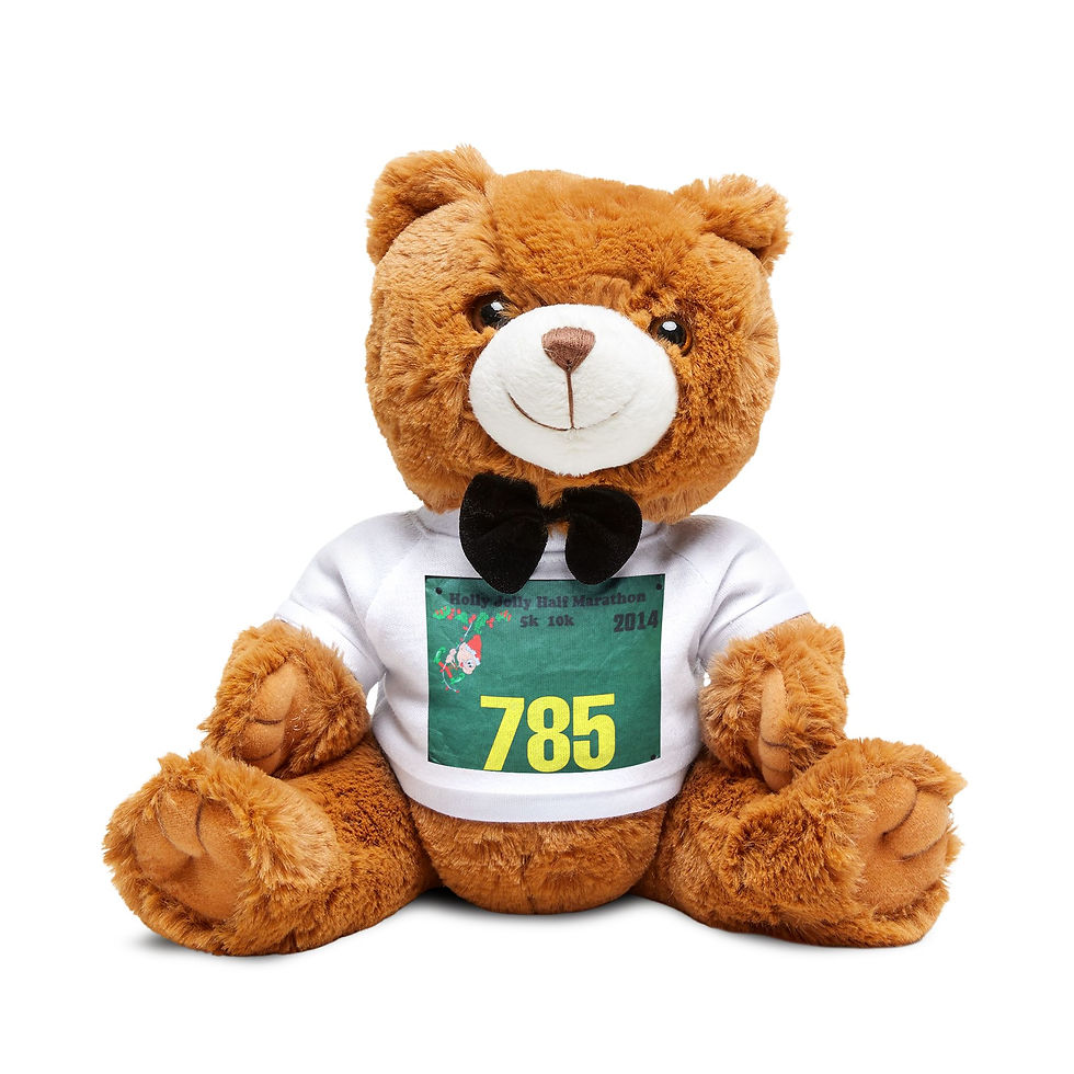 Teddy Bear with T-Shirt | Race Bib Display Front