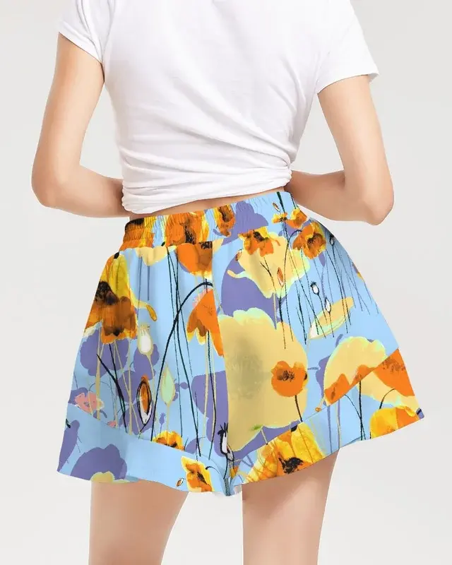 Summer Flowers Women's Ruffle Shorts 2