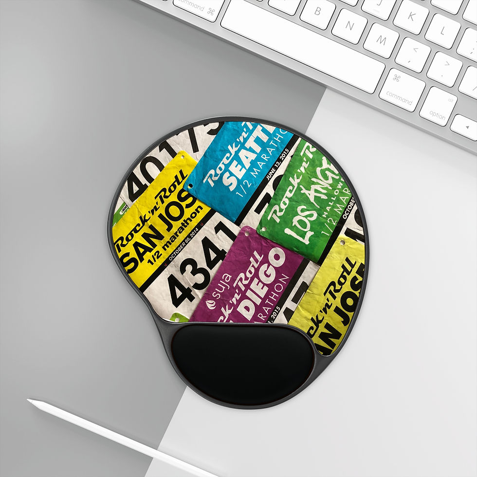 Mouse Pad With Wrist Rest | Race Bib Display 1