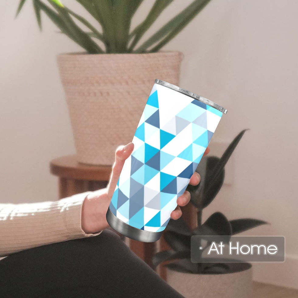 Thumbnail: Blue Triangle Custom Tumbler | Transparent Lid (20 oz) 3
