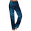 Thumbnail: Blue Watercolor Women's Straight Drawstring Yoga Pants 2