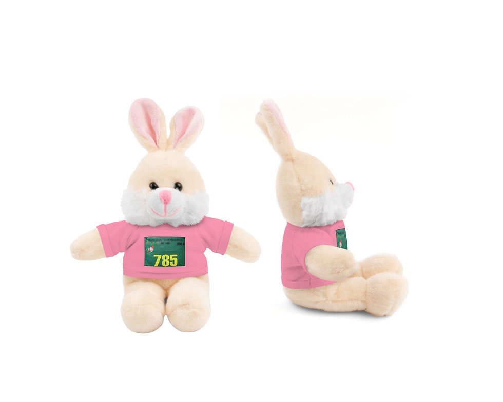 Thumbnail: Plush Bunny with Race Bib Tee Pink