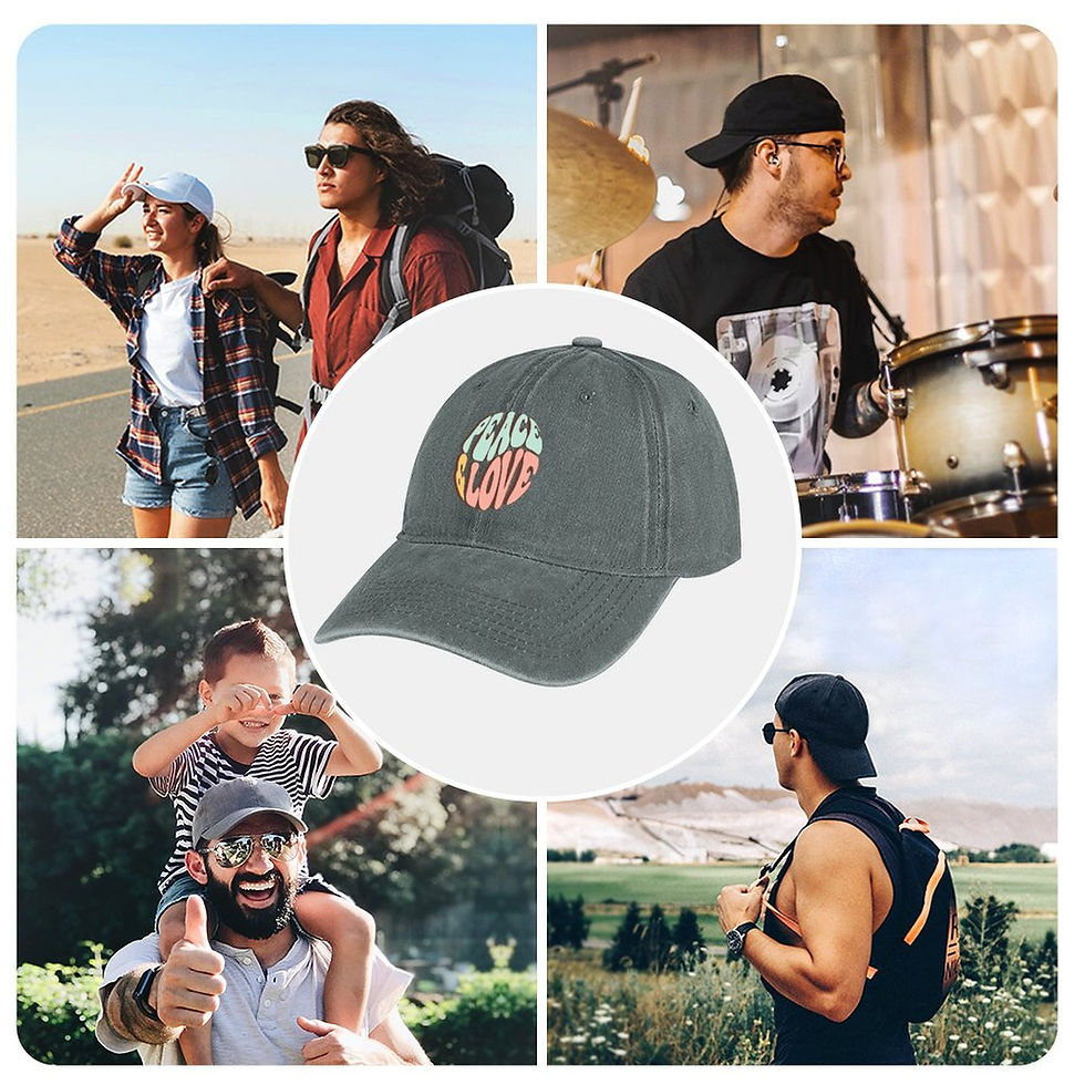 Thumbnail: Peace & Love Bendable Denim Trucker Hat 4