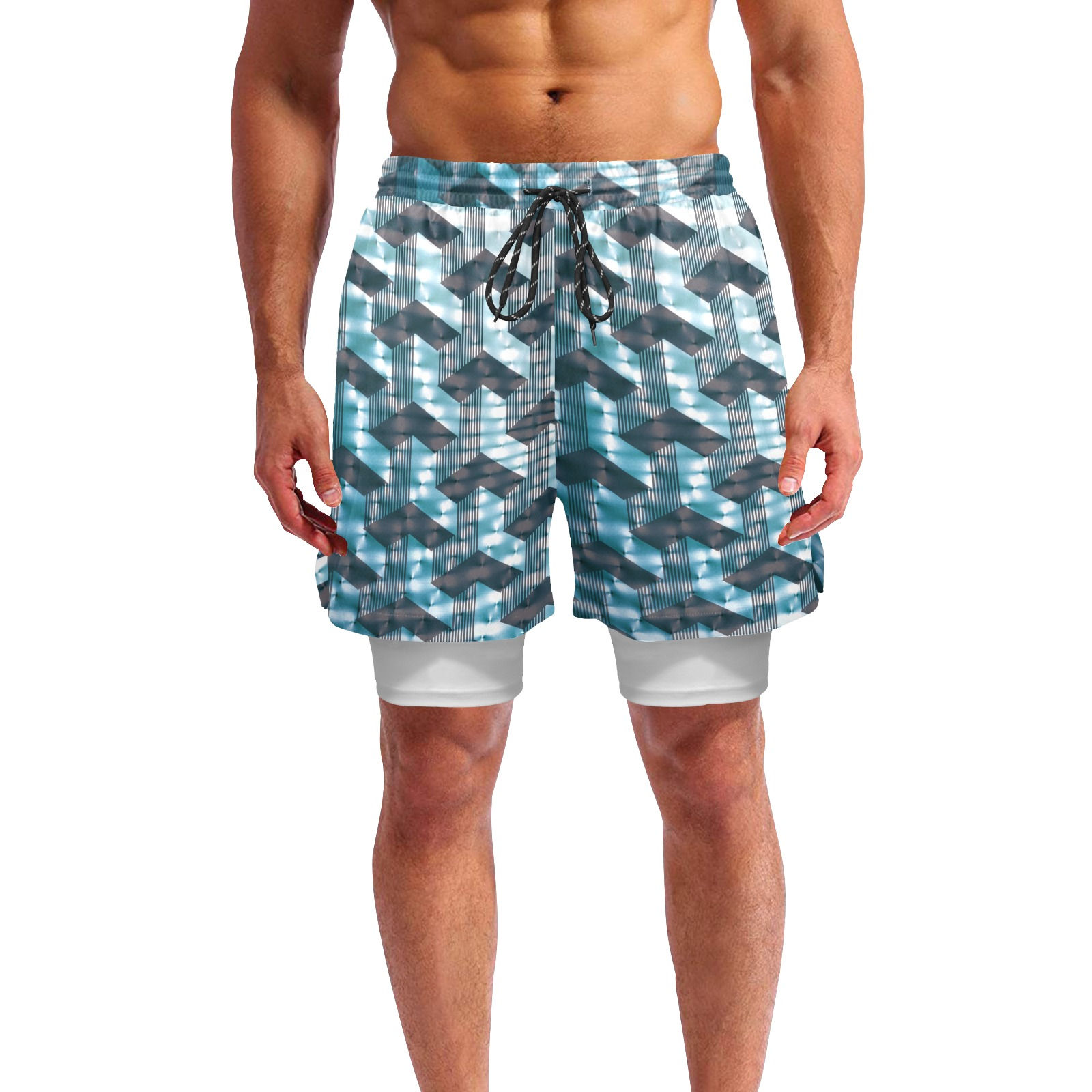 Pool Lanes Men's Sports Shorts with Liner