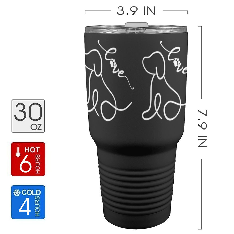 Thumbnail: Dog Love (4) Insulated Stainless Steel Tumbler (30oz) 5