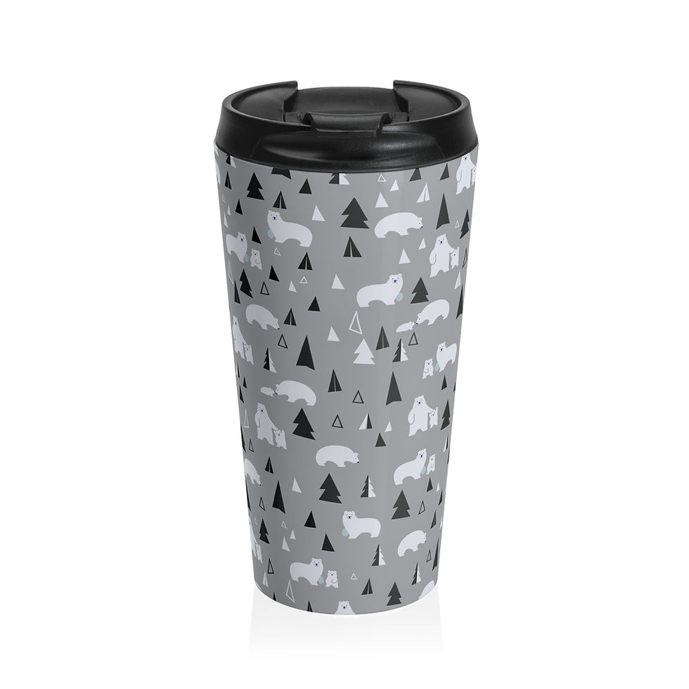 Polar Bear Stainless Steel Travel Mug | Black 1